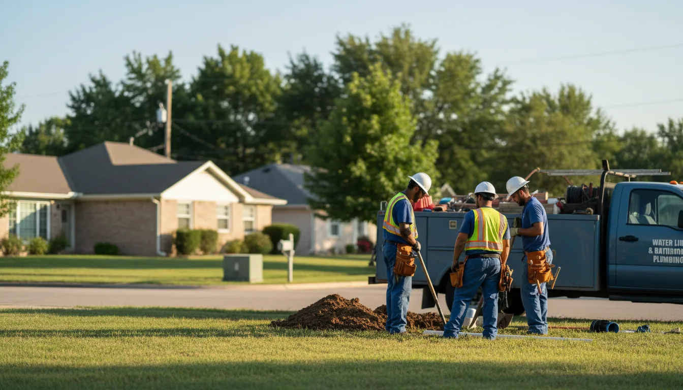 Residential water line and bathroom plumbing service in Gypsum, KS